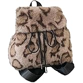 NZYDGXSY Leopard Print Casual Vintage Fluffy Backpack Stylish Versatile High End Fashionable Unique Design Leopard Bag for Everyday Use