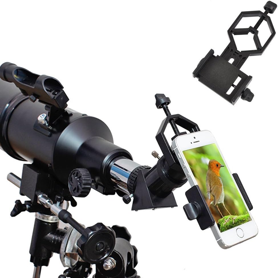 IPEKOO Universal Cell Phone Telescope Monoculars Adapter Mount - Compatible with Binocular Monocular Spotting Scope Telescope and Microscope - For Iphone HTC HUAWEI Sony Samsung Moto Etc