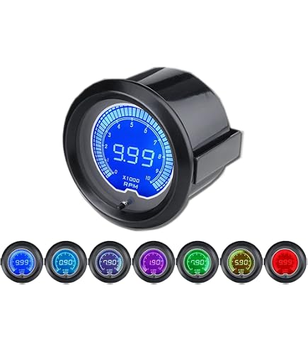 52mm Digital Tachometer Gauge – 0-9990 RPM With Hour Meter – For Boat, Car, Truck, Generator