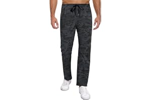 TUREFACE Mens Sweatpants with Pockets Straight Leg Woven Pants Elastic Waist Drawstring Running Casual Pants S-2XL