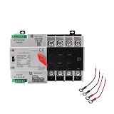 63Amp AC110V Automatic/Manual Transfer Switch 4P 50/60Hz, 4POLE 63A Mini ATS Solar Auto Dual Power Switch W2R for Home Generator, Din Rail Mount Cn Automatic Changeover Fast Transfe for,Rv,Lv Power
