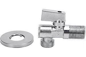 Respicefinem Angle Stop Valve Brass 1/4 Quarter Turn G1/2 Inch Inlet G1/2 Inch Outlet Water Shut Off Valve for Sink Bathroom 