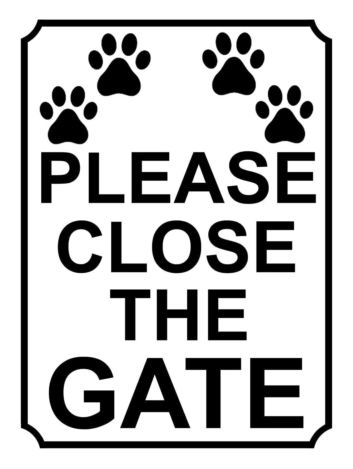 Shawprint PLEASE CLOSE THE GATE METAL SIGN DOG PAW PRINT THEME 200MM X 150MM (19H1)