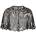 kayamiya Women's 1920s Shawl Sequin Beaded Art Deco Wedding Cape Evening Wrap