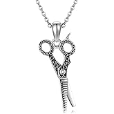 YAFEINI Hair Stylist Gifts Sterling Silver Scissor Necklace Hair Stylist Jewelry Hairdresser Cosmetology Graduation Gifts for Women