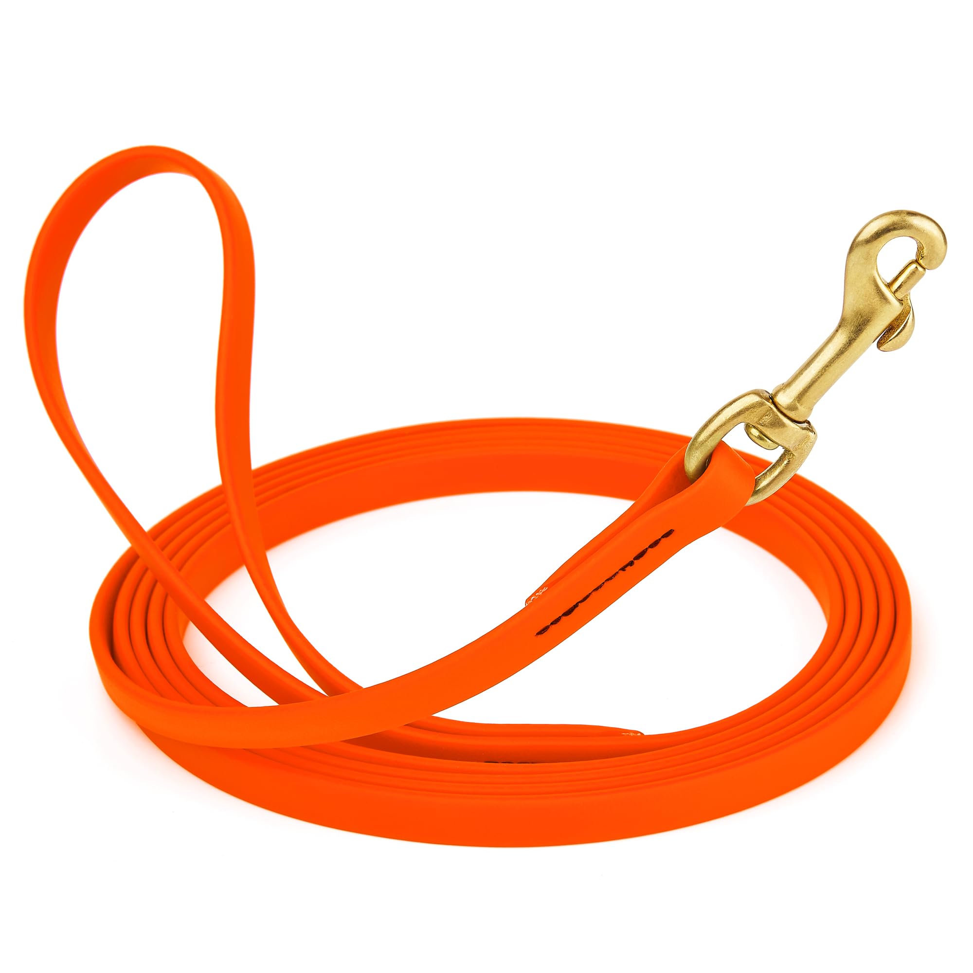 Viper Biothane Working Tracking Lead Leash Long Line for Dogs 2 Colors and 6 Sizes, Hunter Orange