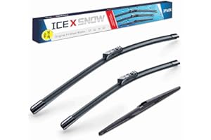 ICEXSNOW 3 Wipers 24"/18"/14" Windshield Wiper Blades Replacement for Mazda CX-5 CX-9 2021 2020 2019 2018 02/2017 Original Factory Quality(Top Lock Set of 3)