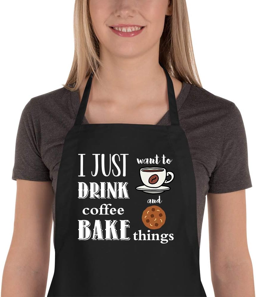 Funny Baking Apron for Women Men Adjustable Kitchen Cooking Aprons with 2 Large Pockets Professional for Baking Cooking Working Novelty Gifts for Bakers