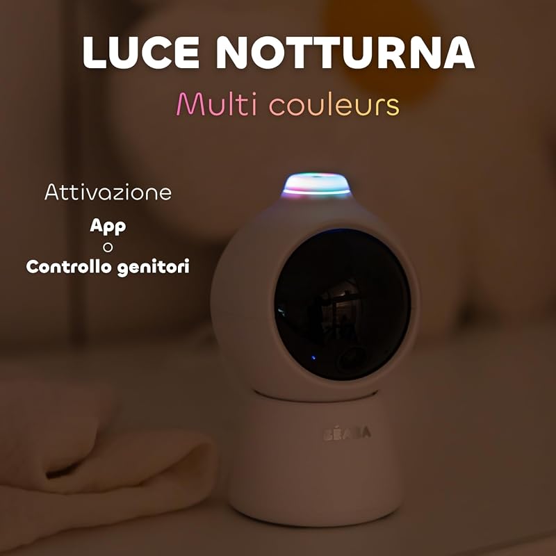 Zen Smart AI, Telecamera Aggiuntiva Per Baby Monitor Video 360° Full QHD 4MP, Intelligenza Artificiale, Rilevamento Rotolamento, Visione Notturna, App Mobile, Interfono, VOX, Luce Notturna