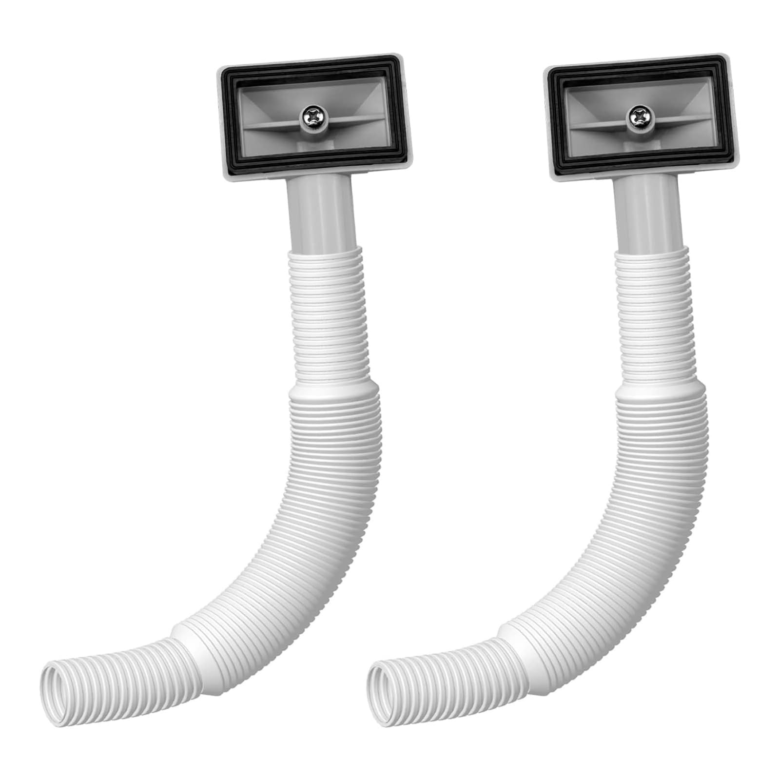 VZU 2PCS Sink Overflow Kit, Overflow Pipes, Overflow Head, Sink Overflow Head Overflow Pipe with 200-600mm Overflow Tube, Overflow Replacement for Kitchen Bath Sink Waste (Square)