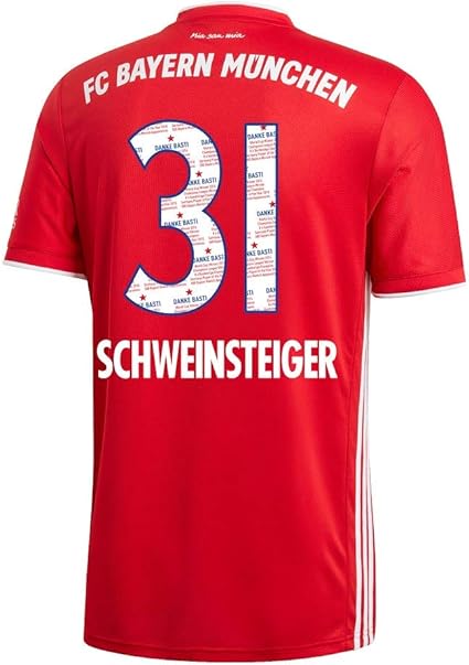 Adidas Bayern Munich Home Schweinsteiger 31 Maillot 2020 2021 Danke Basti Amazon Fr Sports Et Loisirs