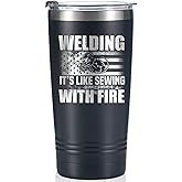 Onebttl Welder Gifts, Gifts For Welders For Christmas, Birthday, 20 Oz Stainless Steel Tumbler With Straw And Lid - Black