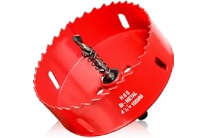 ITOOLFIRM Hole Saw 4 1/8” (105mm) for Wood and Plastic, HSS Bi-Metal Hole Cutter Core Drill Bit for Drywall, PVC Boards, Fiberglass and Vent Pipes