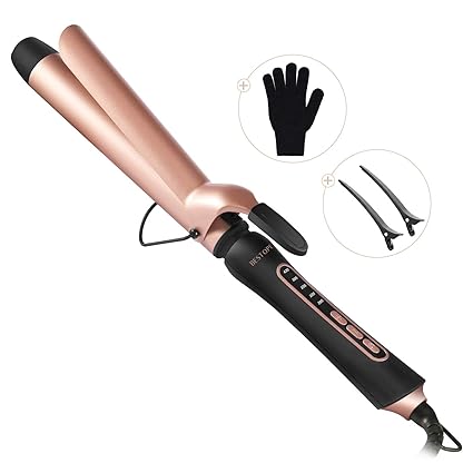 BESTOPE Lockenstab 32mm Keramik Turmalin Beschichtung Profi Haar Lockenstab Großes Fass mit 5 Hitze Einstellung 140 ? -220 ? 