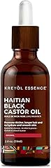 Kreyol Essence - Haitian Black Castor Oil for Skin and Hair, Glass Bottle | Cold Pressed | Hexane Free | Fuller-Looking Hair