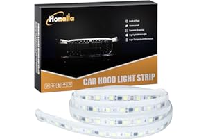 Honalia Car LED Hood Light Strip, 59 Inches Exterior Car Hood LED Strip Dynamic Scan Start up Hoodbeam Kit, Flexible Universal Waterproof Car LED Hood Lights for Trucks Cars SUVs (White)