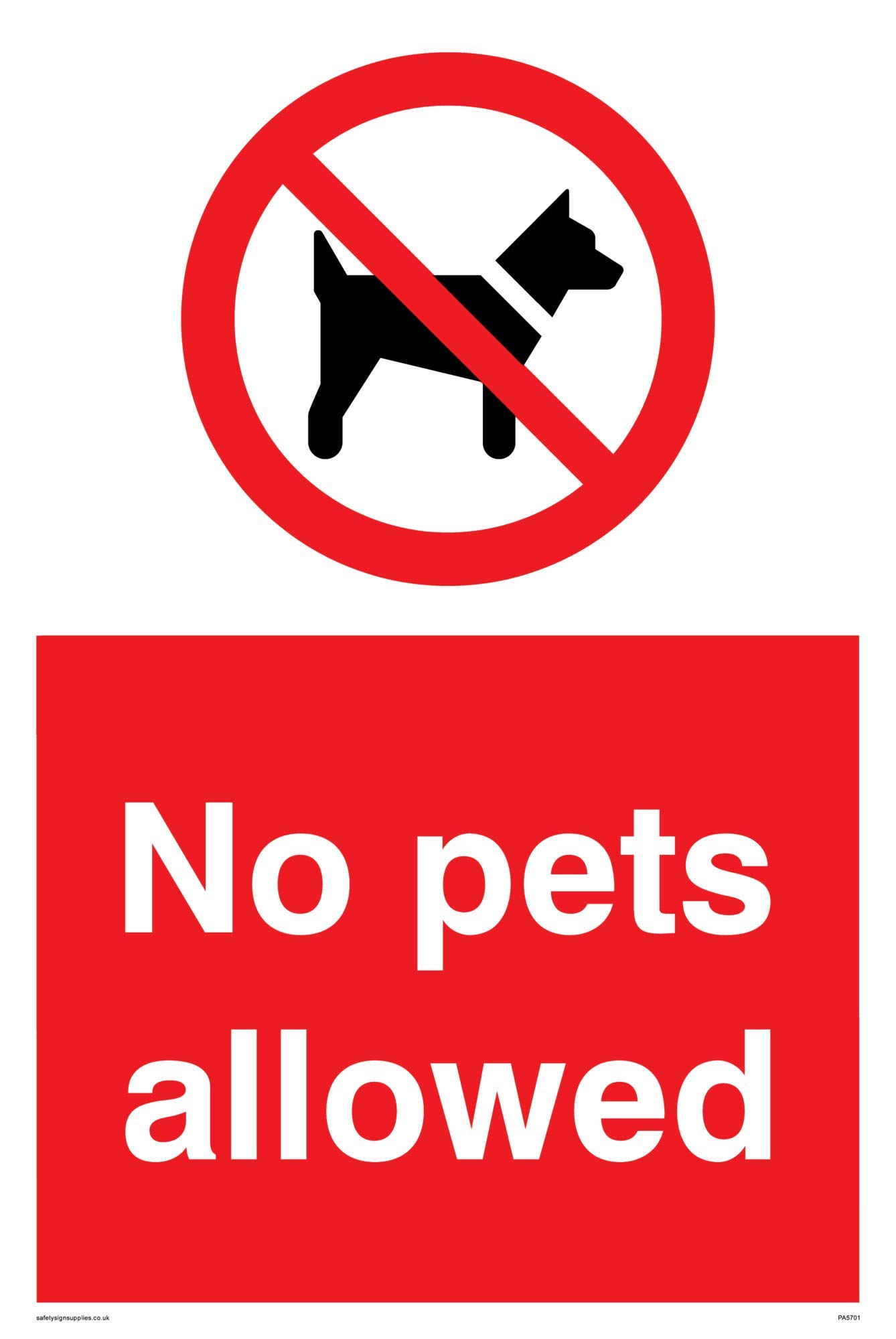 No Pets Allowed Prohibition Sign