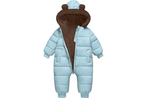 GENERIC Kids Snowsuit One-Piece Boys Girls Waterproof Snow Suits with Hood Thicken Winter Coats Thermal Windproof Overalls 1-4Y