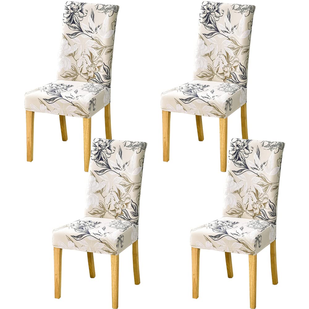 HZDHCLH Chair Covers Set of 4/6 Stretch Modern Chair Slipcovers for Dining Room Kitchen Wedding Party Washable Chair Protector(4pcs,Fragrance)
