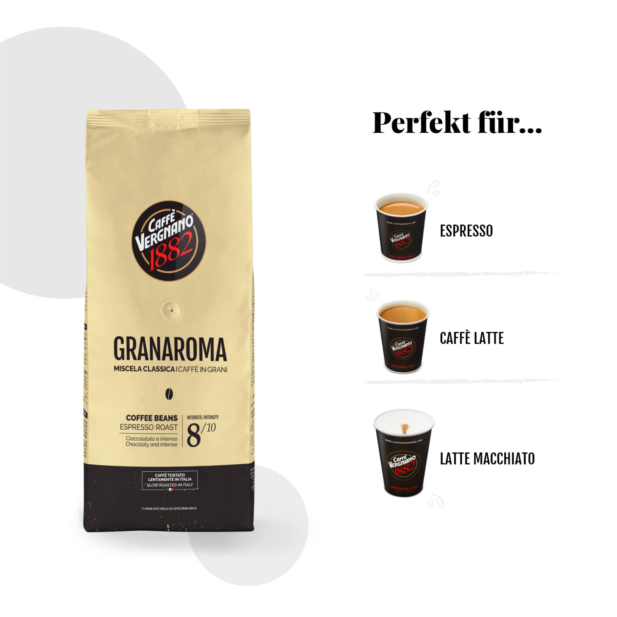 Caffè Vergnano 1882 Kaffeebohnen Granaroma - 1 Kg (1er Pack) 5
