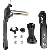 BNVB Bike Crank Arm Set， 170mm 104 BCD Mountain Bike Crank Set with Bottom Bracket Crank and Chainring Bolts for MTB BMX Road Bicyle, Compatible with Shimano, FSA, Gaint (Black/Red/Silver)
