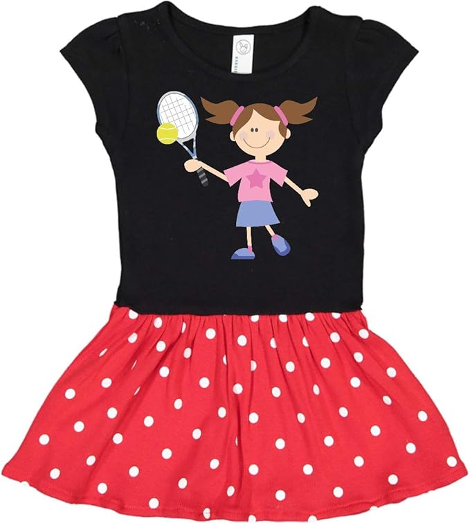 inktastic Tennis Girl Toddler Dress Clothing