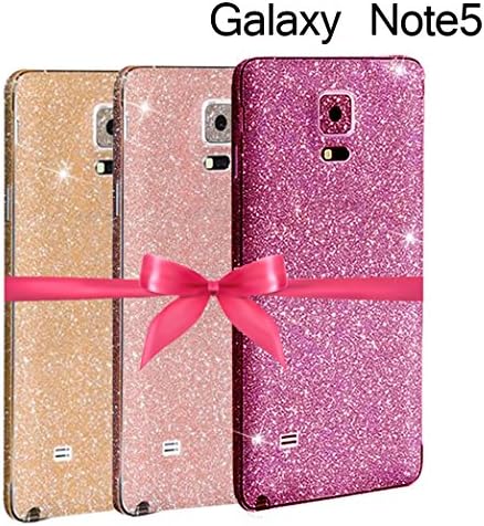 Dreams Mall(TM)Samsung Galaxy Note5,Set of 3-Bling Glitter Crystal Diamond Whole Body Protector Decal Film Sticker,Champagne Gold/Pink/Rose