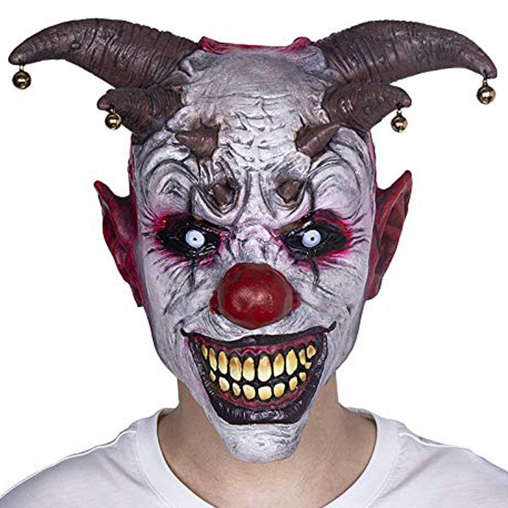 XIAO MO GU Latex Halloween Party Cosplay Face Mask Clown Costumes Mask (Orange Hair)