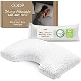 Coop Home Goods Original Cut-Out Adjustable Pillow, Queen Size Bed Pillows for Neck & Head Support, 18 x 28 “ Memory Foam Pillows - Medium Firm for Side Sleeper, CertiPUR-US/GREENGUARD Gold