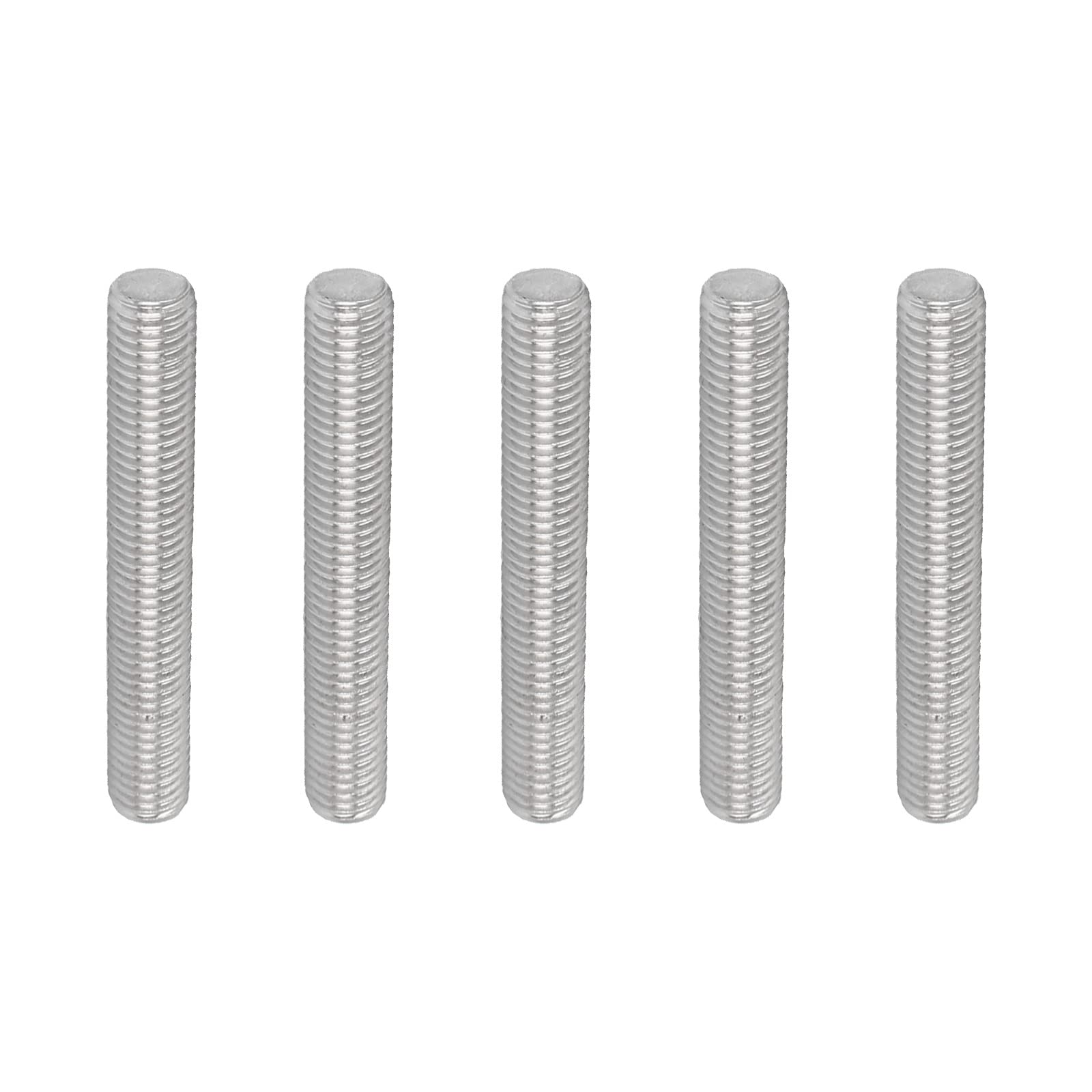 Rebower Fully Threaded Rod 304 Stainless Steel Right Hand Rod Bar Studs, [for Hangers and Clamps and U-Bolts] - M12 x 100mm Male Threaded /Silver/5Pack — image 1