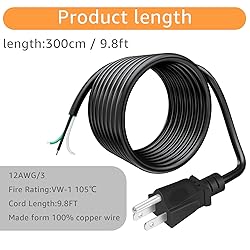 LCMLA 9.8ft 12 Gauge 3 Prong Heavy Duty Replacement
