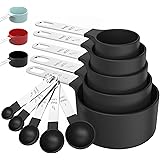 TILUCK Measuring Cups & Spoons Set, Stackable Cups and Spoons, Nesting Measure Cups with Stainless Steel Handle, Kitchen Gadg
