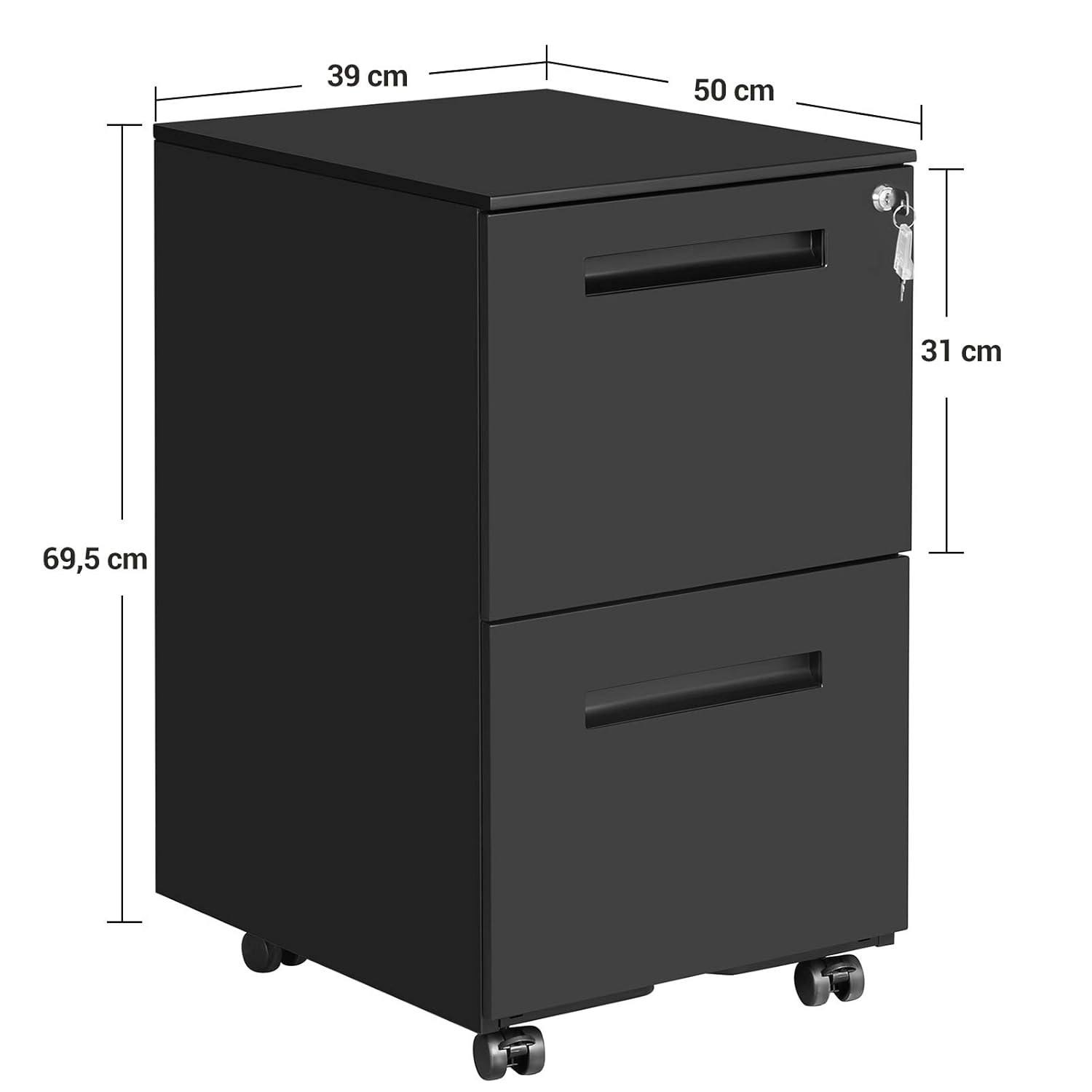 SONGMICS Gabinete De Archivos M oacute vil Con 2 Cajones Cierre Para