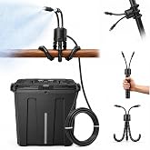 Ausic Portable Misting System, Battery Powered Outdoor Water Mister with 9L Bucket &amp; Rechargeable Pump (Consecutive 8Hrs), Misters for Outside Patio Cooling, for Sports, Camping, Tailgating, Umbrella