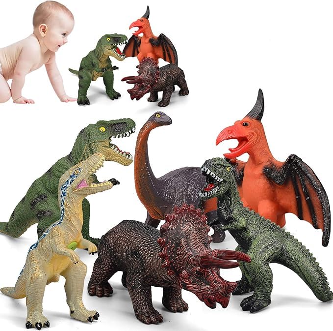 Gzsbaby 6 Piece Jumbo Dinosaur Toys for Kids 3-5 and Toddlers, Large Soft Dinosaur Toys for Lovers - Perfect Party Favors, Birthday Gifts