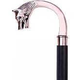 Wolf Head Walking Cane for Men and Women, 36 Inch Handmade Wooden Walking Stick with Wolf Head Handle, Decorative Walking Cane for Support, Mobility, Costume, Cosplay and Unique Gift