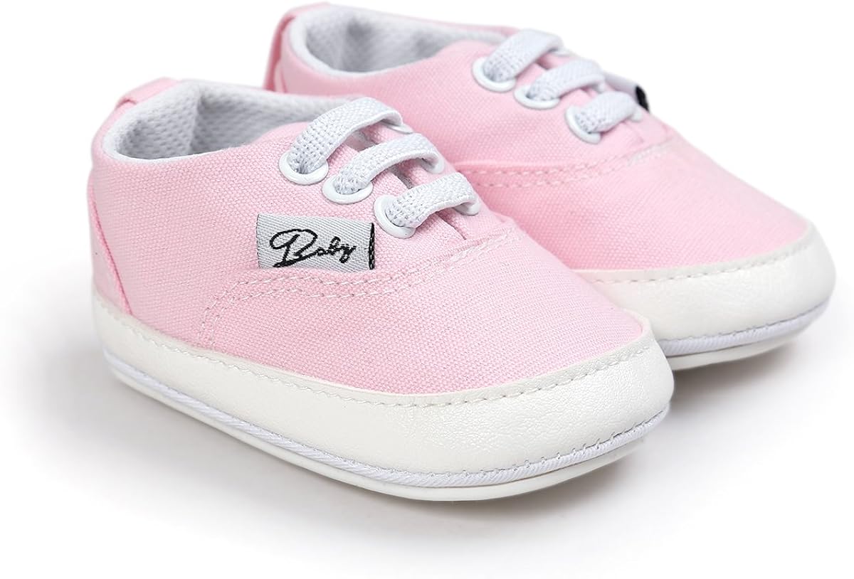  | RVROVIC Baby Boys Girls Shoes Canvas Toddler Sneakers Anti-Slip Infant First Walkers 0-18 Months | Sneakers