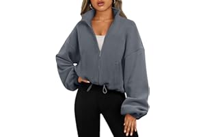 AUTOMET Womens Fleece Jackets Zip Up Oversized Sweatshirts Winter Clothes Long Sleeve Crop Sherpa Fall Outfits Fashion