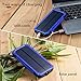 Solar Charger, Solar Power Bank 15000mAh Dual USB External Battery Charger Backup Battery Pack with 6LED Flashlight Solar Panel Charger for Bluetooth iPhone HTC Nexus Camera Tablet-Blue