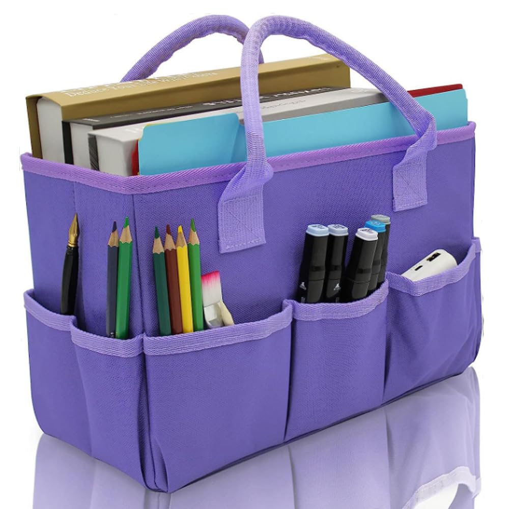 DZOZO Desktop File Folder Tote Storage Organizer Art Craft Storage Bag Foldable Gardening Tool Bag Teacher Office Supplies Tote Bag Art Organizer Craft Tote Bag