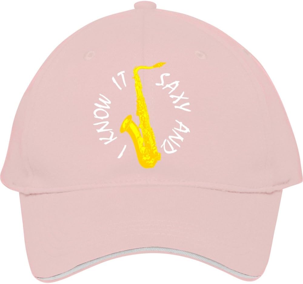 Cool Pink Saxy I Know It White Cotton Snapback Cap Hat Male/female Baseball Cap Victowhite
