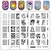 Ejiubas Double-sided Modern Design Geometry Pattern New Nail Art Stamping Plates 2 Pcs