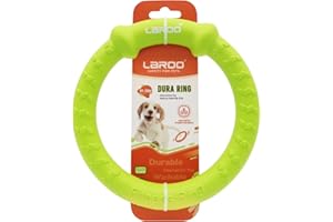 LaRoo Dog Flying Ring Toys, Floating Flying Disc ABS Durable Interactive Chew Toys for Training Outdoor Playing Puppy Medium Large Dogs (Small Green/18cm)