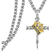 Hantuorui Cross Necklace for Men Women, 925 Sterling Silver Crucifix Cross Pendant Necklaces, Religious Amulets Jewelry Gifts