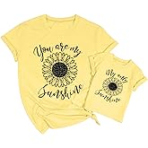Mama and Mini Sunflower Tshirt Mommy and Me Matching Tees Tops Mother and Daughter Gift Shirts Summer Sunshine Shirt