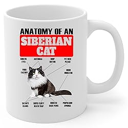 Lovesout Funny Tuxedo Siberian Cat Anatomy Chart