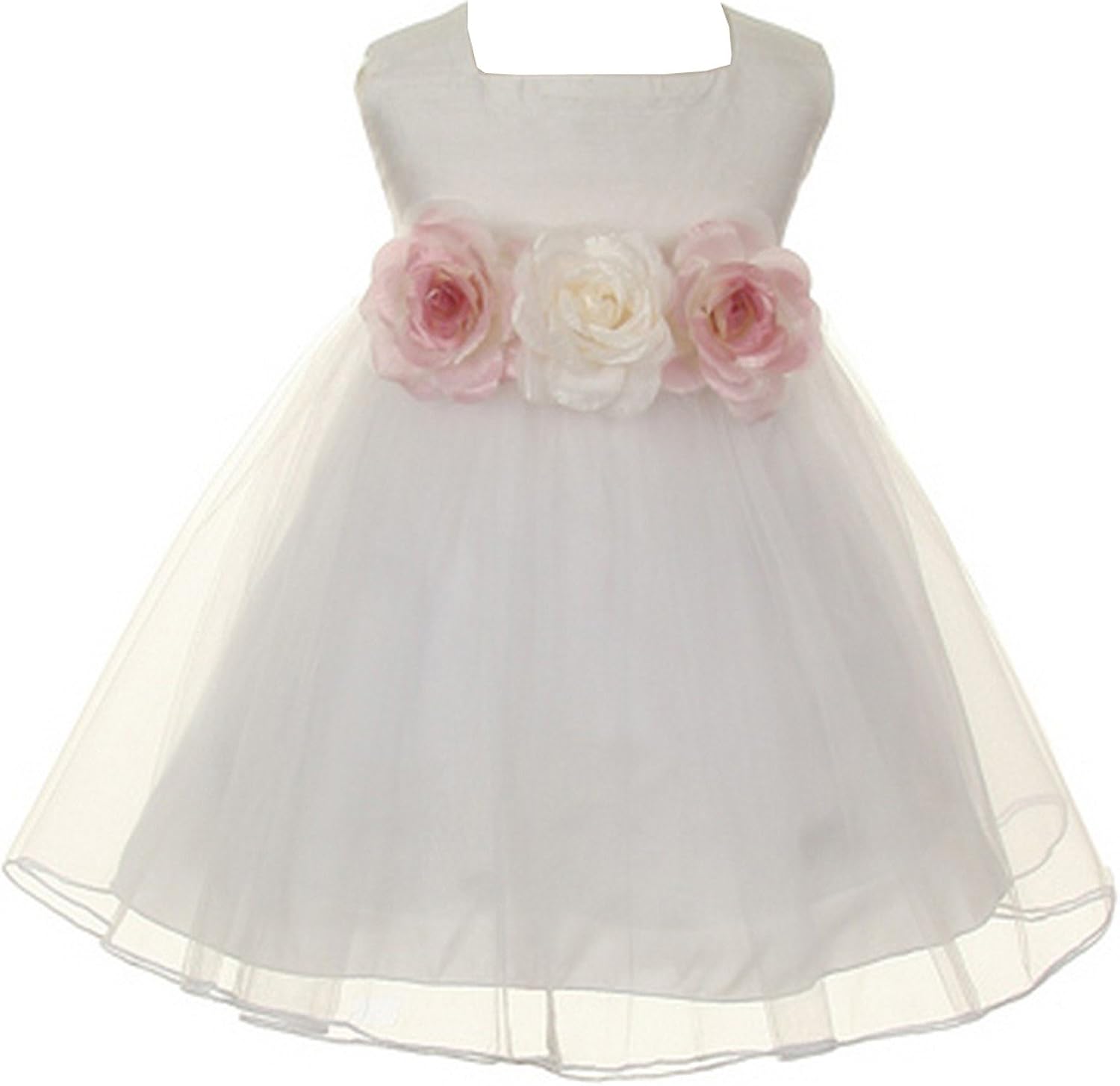 white tulle flower girl dress