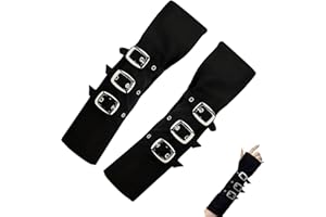 Long Fingerless Arm Warmers – 30 cm Gothic Punk Knit Gloves with Thumb Hole, Slim Fit for Women – Pairs for Daily Comfort & S