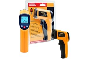 Termometro Industrial Culinaria a Laser Para Forno Freezer -50º A 380ºC Digital Sem Contato LCD Termômetro Infravermelho Pirômetro de Testador De Temperatura IR Industrial com Emissividade Ajustável