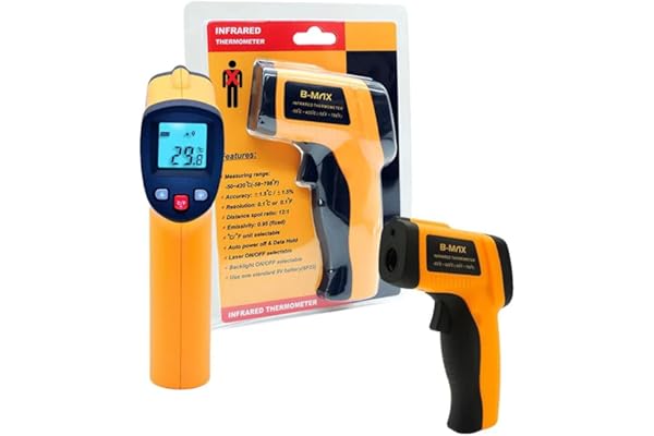 Termometro Industrial Culinaria a Laser Para Forno Freezer -50º A 380ºC Digital Sem Contato LCD Termômetro Infravermelho Pirômetro de Testador De Temperatura IR Industrial com Emissividade Ajustável